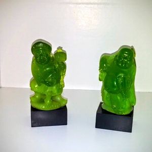 Vintage Wony Faux Jade Buddha Figures
